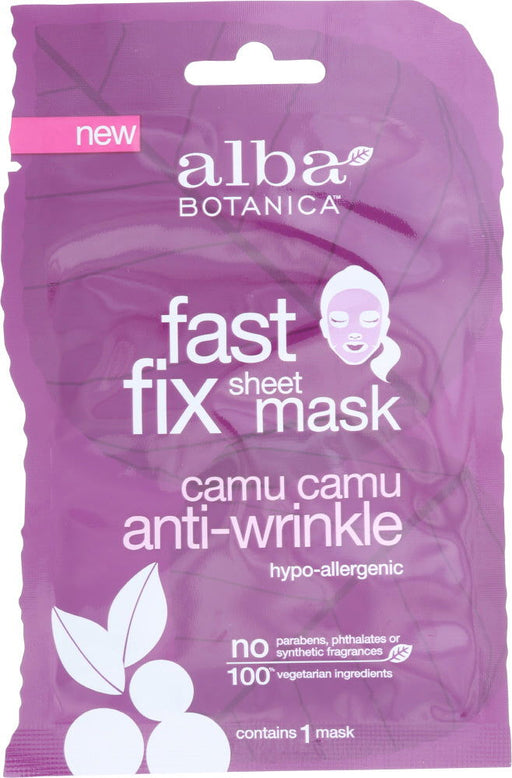 ALBA BOTANICA: Anti-Wrinkle Camu Camu Fast Fix Sheet Mask, 1 ea - No Brand For Less 