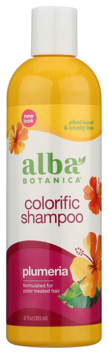 ALBA BOTANICA: Hawaiian Shampoo Colorific Plumeria, 12 oz - No Brand For Less 