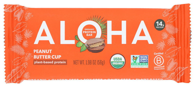 ALOHA: Organic Peanut Butter Cup Protein Bar, 1.98 oz - No Brand For Less