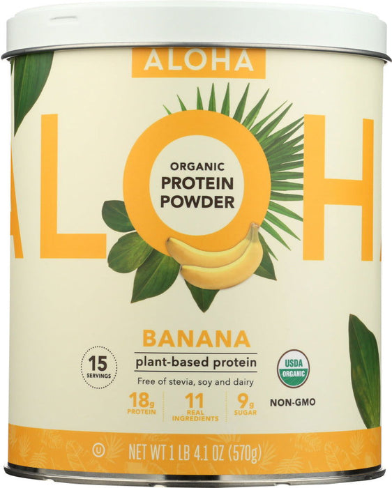 ALOHA: Protein Powder Banana, 20.1 oz - No Brand For Less 