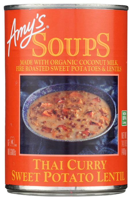 AMYS: Soup Thai Crry Swt Lentil, 14.1 oz - No Brand For Less 