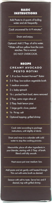 ANCIENT HARVEST: Organic Supergrain Pasta Rotini Gluten Free, 8 oz - No Brand For Less