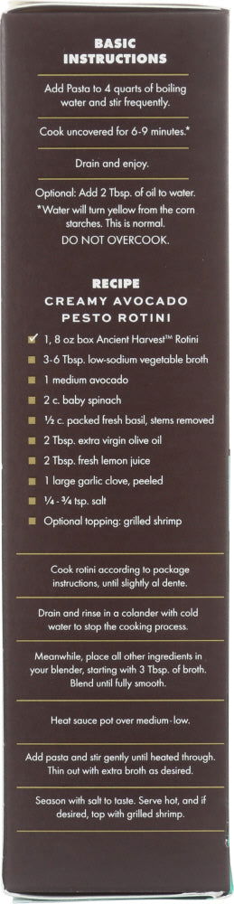 ANCIENT HARVEST: Organic Supergrain Pasta Rotini Gluten Free, 8 oz - No Brand For Less