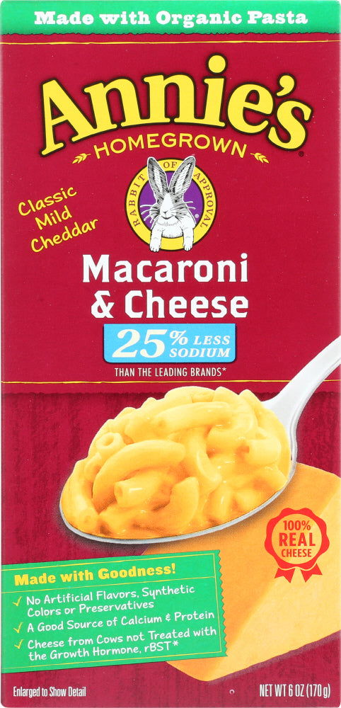 ANNIES HOMEGROWN: Macaroni & Cheese Low Sodium, 6 oz - No Brand For Less