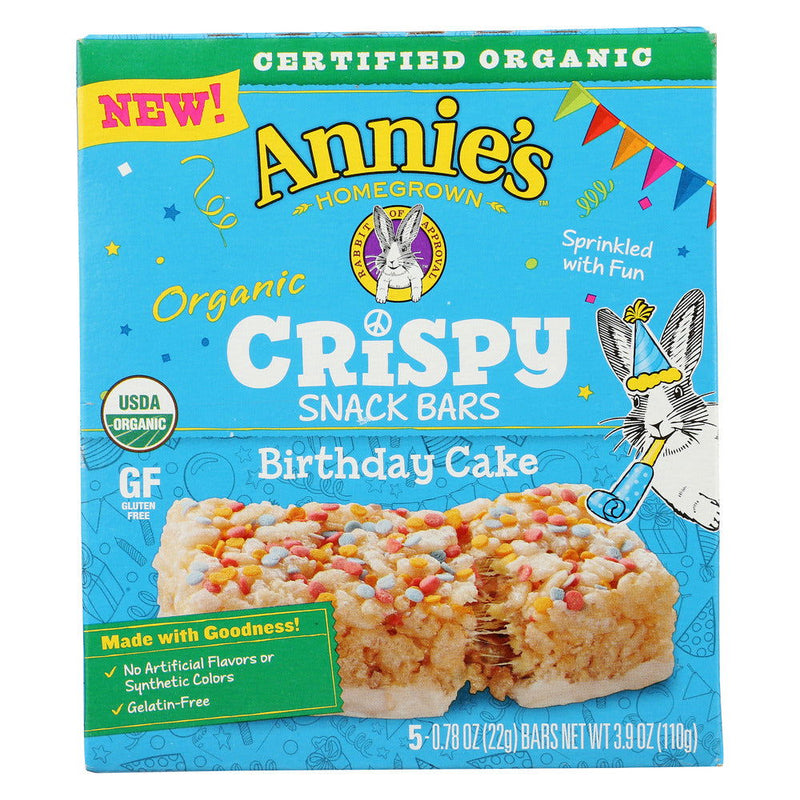 ANNIES HOMEGROWN: Organic Crispy Birthday Cake Snack Bars, 3.9 oz - No Brand For Less