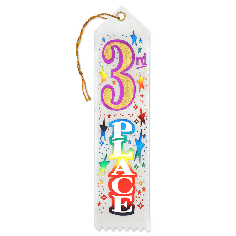 "3rd" Place Award Ribbon – 2" x 8" by Beistle for Sports Award Ribbons