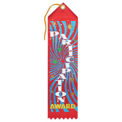 Participation Award Ribbon – 2" x 8" by Beistle for Educational Award Ribbons