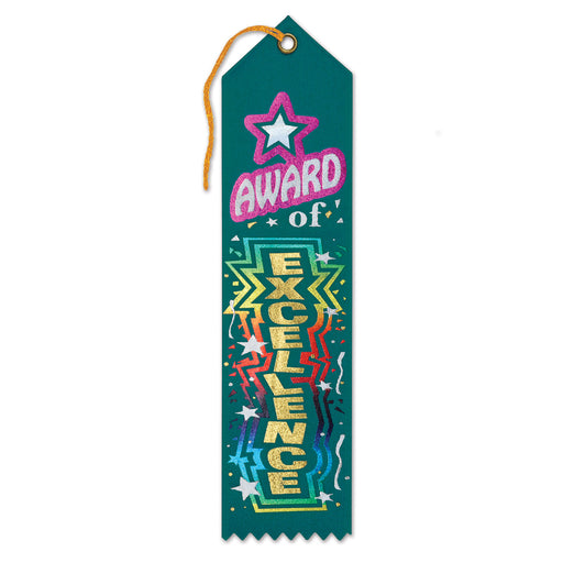 Award Of Excellence Award Ribbon – 2" x 8" by Beistle for Educational Award Ribbons