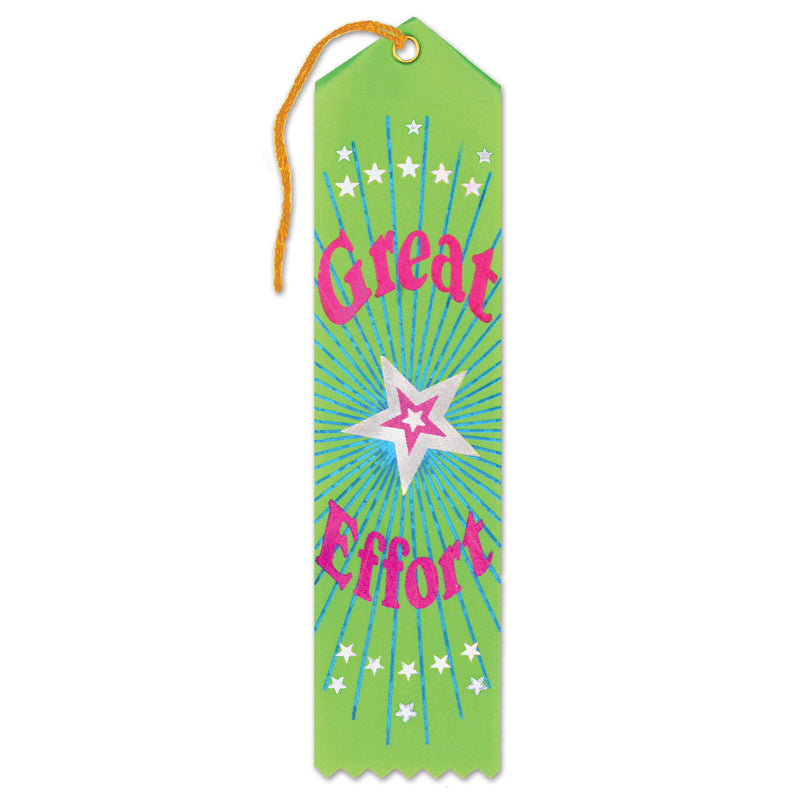 Great Effort Award Ribbon – 2" x 8" by Beistle for Educational Award Ribbons