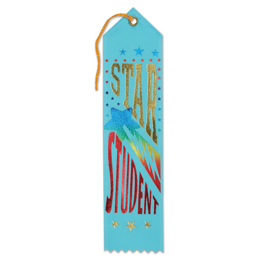 Star Student Award Ribbon – 2" x 8" by Beistle for Educational Award Ribbons