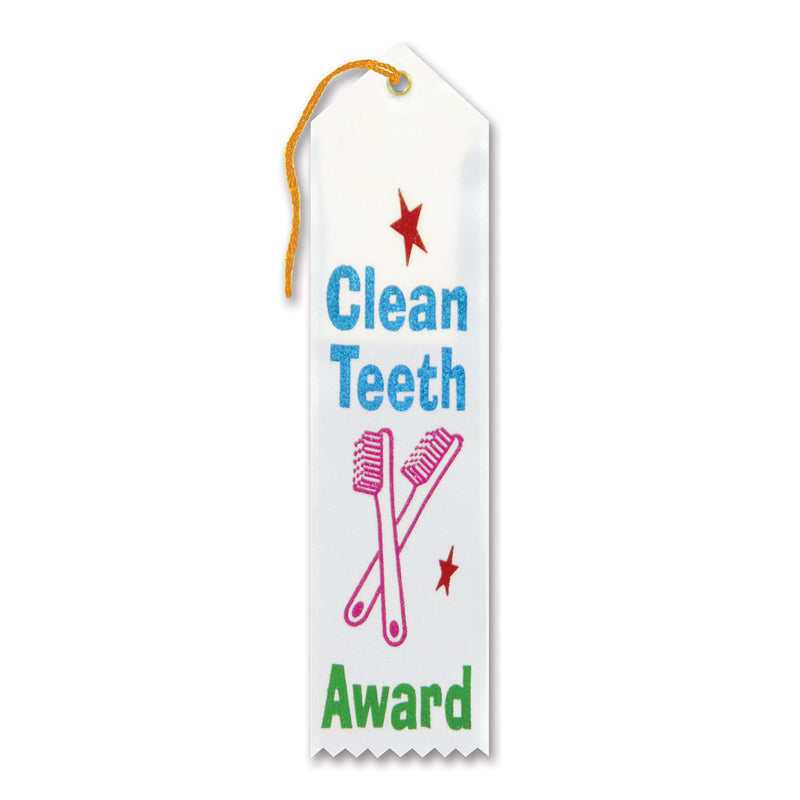 Clean Teeth Award Ribbon – 2" x 8"