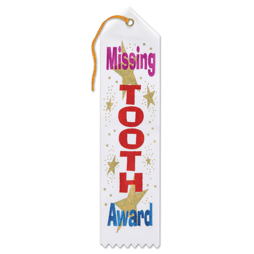 Missing Tooth Award Ribbon – 2" x 8" by Beistle for Educational Award Ribbons