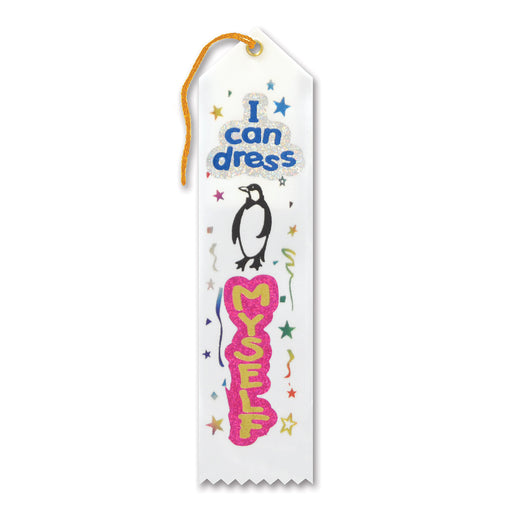 I Can Dress Myself Award Ribbon – 2" x 8" by Beistle for Educational Award Ribbons