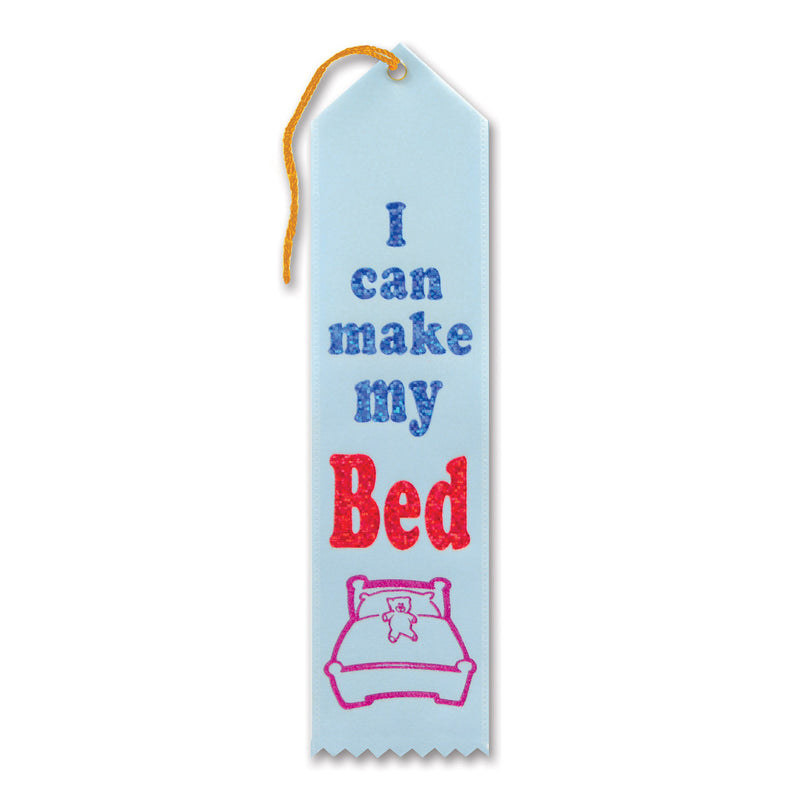 I Can Make My Bed Award Ribbon – 2" x 8" by Beistle for Educational Award Ribbons
