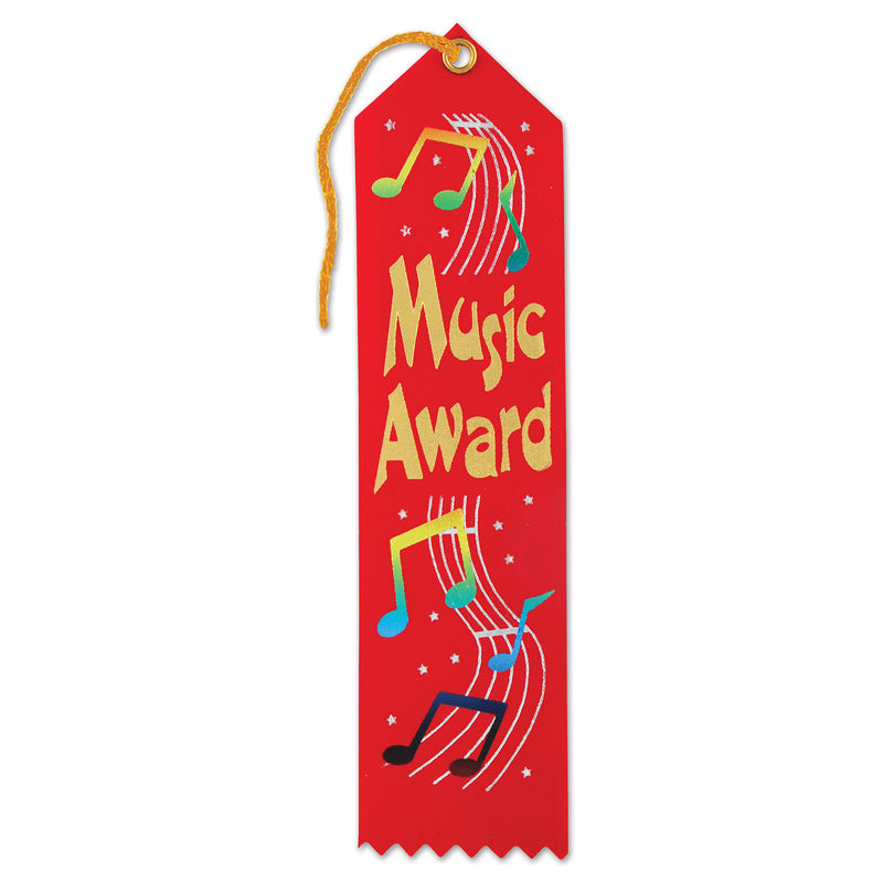 Music Award Ribbon – 2" x 8" by Beistle for Educational Award Ribbons