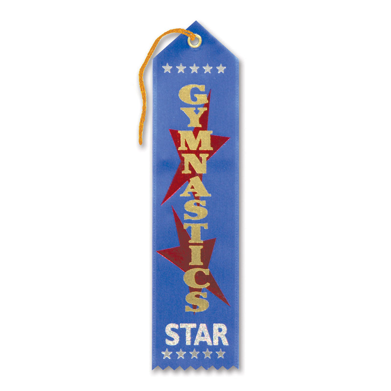 Gymnastics Star Award Ribbon – 2" x 8" by Beistle for Sports Award Ribbons