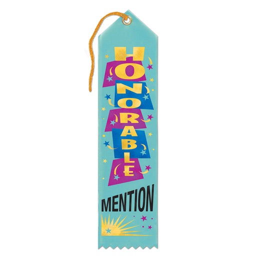 Honorable Mention Award Ribbon – 2" x 8" by Beistle for Educational Award Ribbons