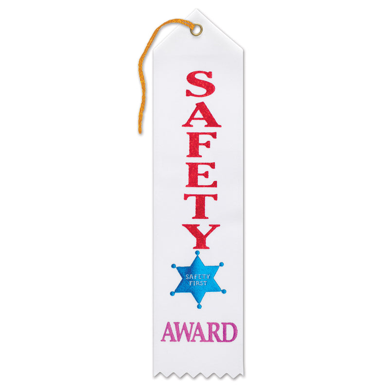 Safety Award Ribbon – 2" x 8" by Beistle for Educational Award Ribbons
