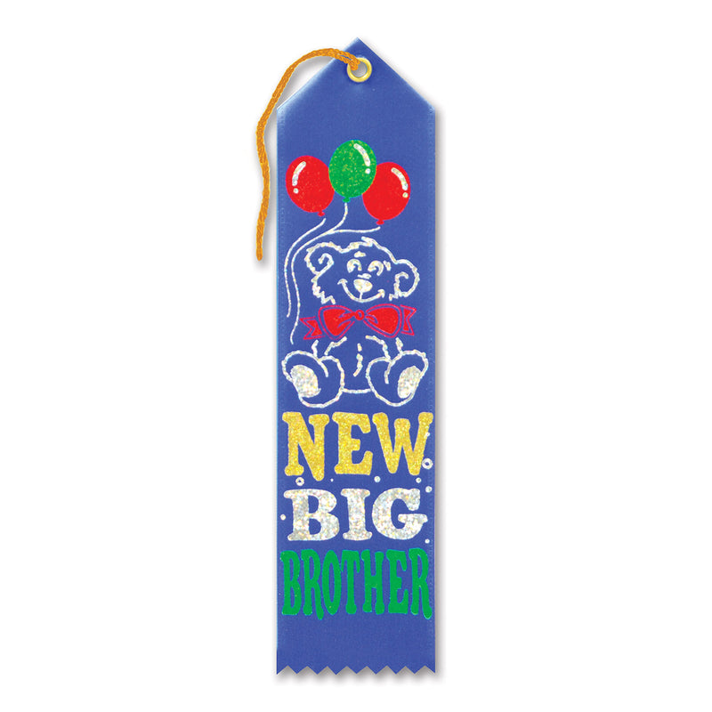 New Big Brother Award Ribbon – 2" x 8" by Beistle for Baby Shower Award Ribbons