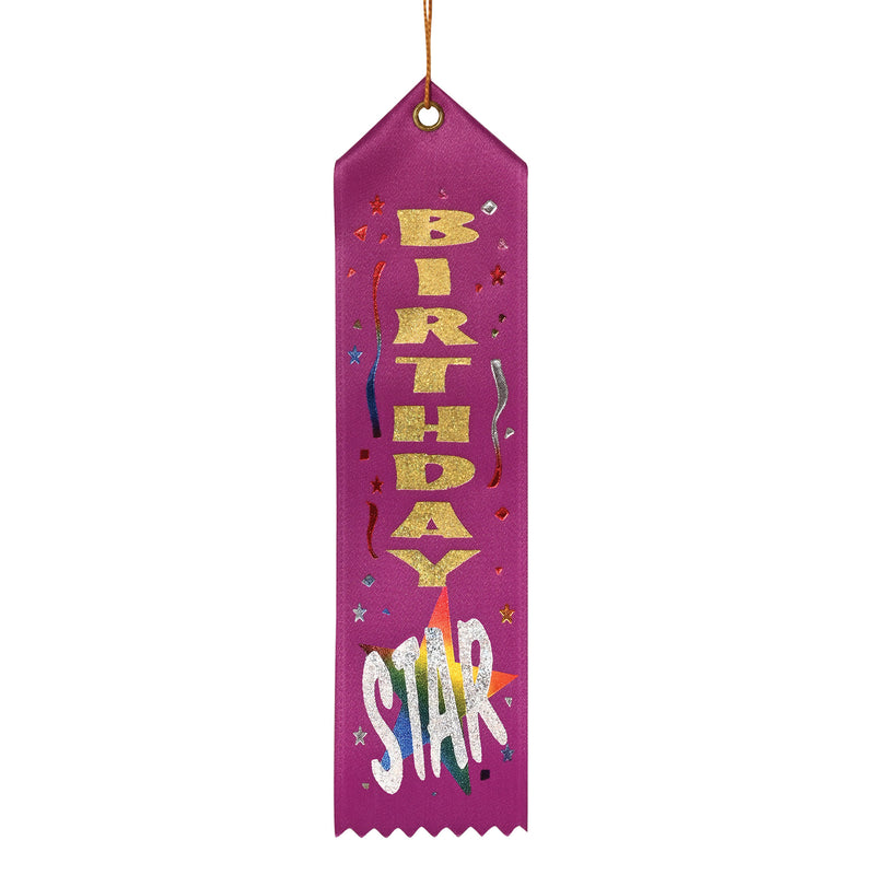 Birthday Star Award Ribbon – 2" x 8" by Beistle for Birthday Award Ribbons