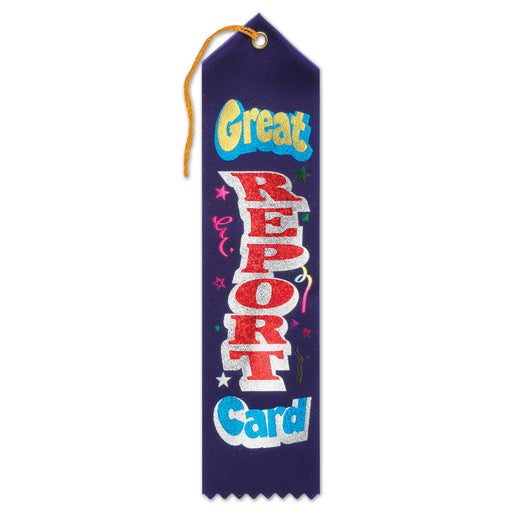 Great Report Card Award Ribbon – 2" x 8" by Beistle for Educational Award Ribbons
