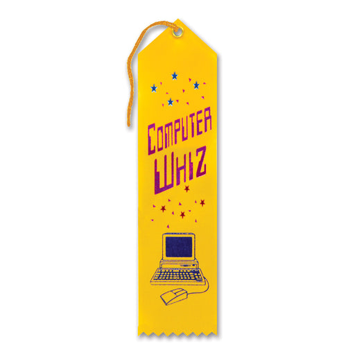 Computer Whiz Award Ribbon – 2" x 8" by Beistle for Educational Award Ribbons