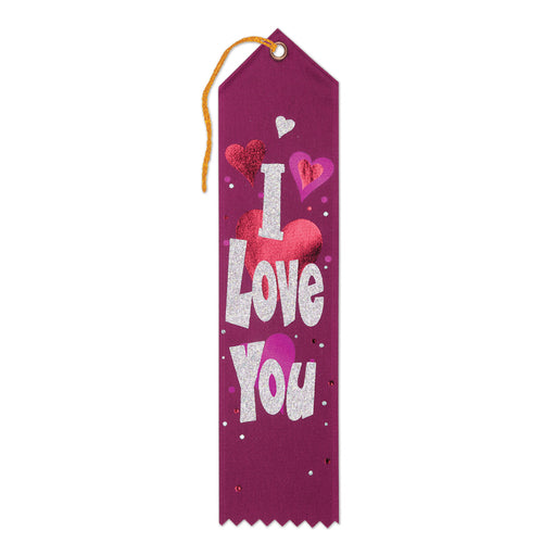 I Love You Award Ribbon – 2" x 8" by Beistle for Valentines Award Ribbons