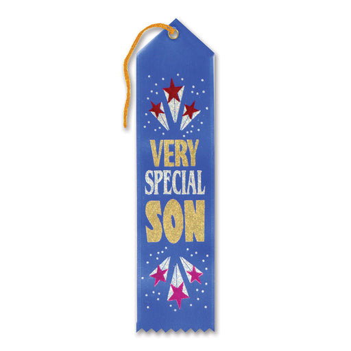 Very Special Son Award Ribbon – 2" x 8" by Beistle for General Occasion Award Ribbons