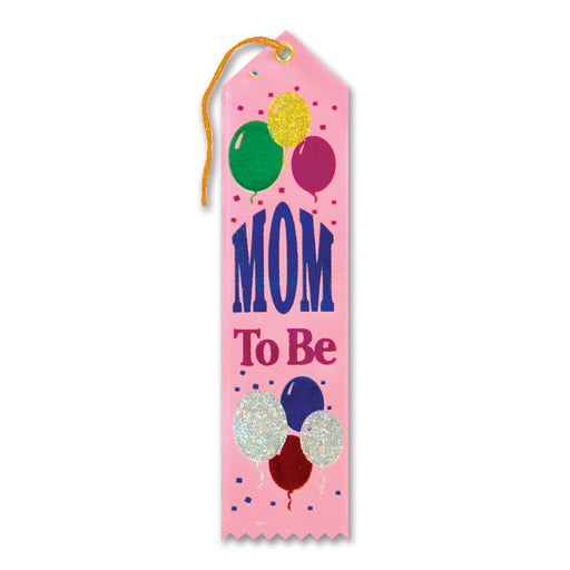 Mom To Be Award Ribbon – 2" x 8" by Beistle for Baby Shower Award Ribbons