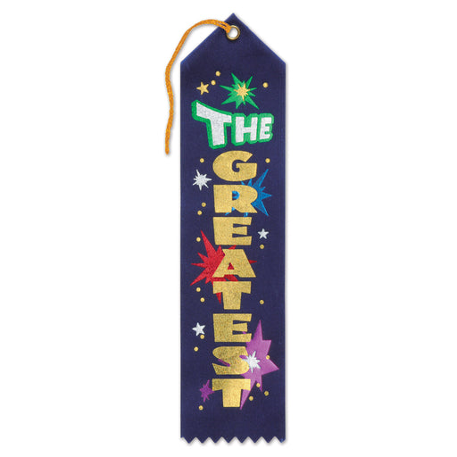 The Greatest Award Ribbon – 2" x 8" by Beistle for Educational Award Ribbons