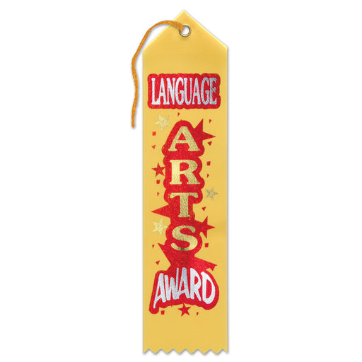 Language Arts Award Ribbon – 2" x 8" by Beistle for Educational Award Ribbons