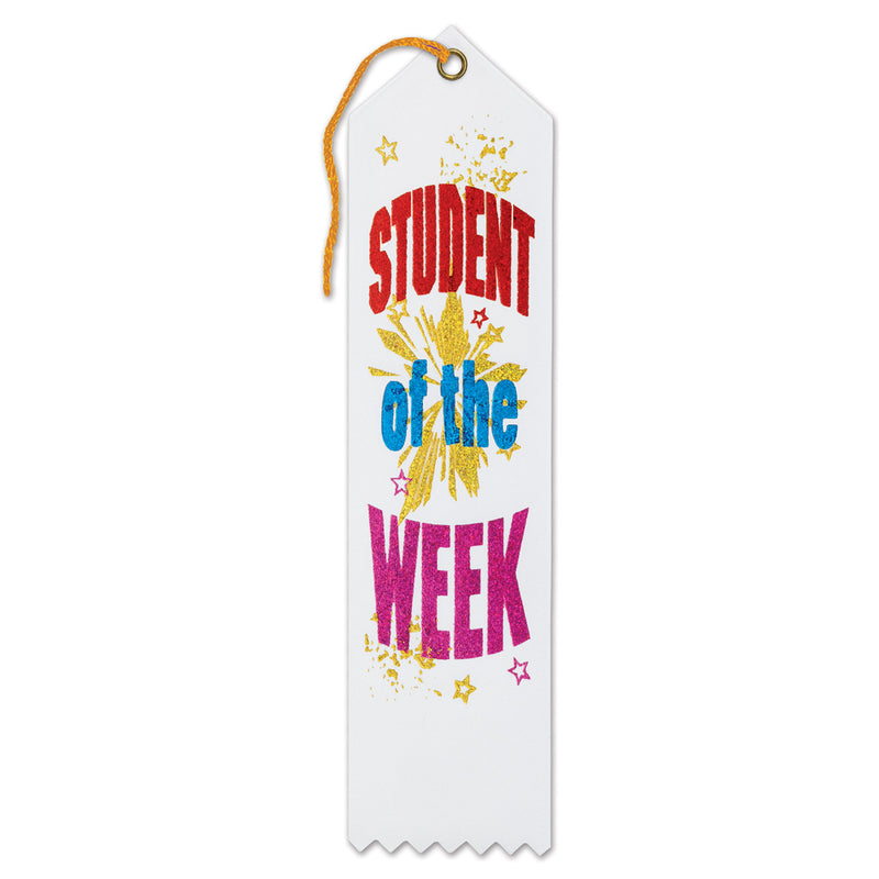 Student Of The Week Award Ribbon – 2" x 8" by Beistle for Educational Award Ribbons