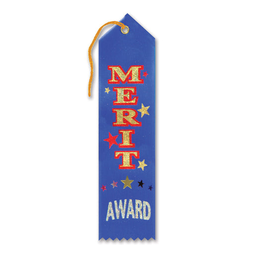 Merit Award Ribbon – 2" x 8" by Beistle for Educational Award Ribbons