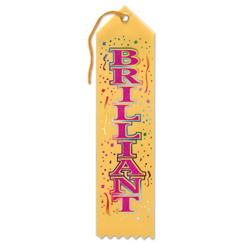 Brilliant Award Ribbon – 2" x 8" by Beistle for Educational Award Ribbons