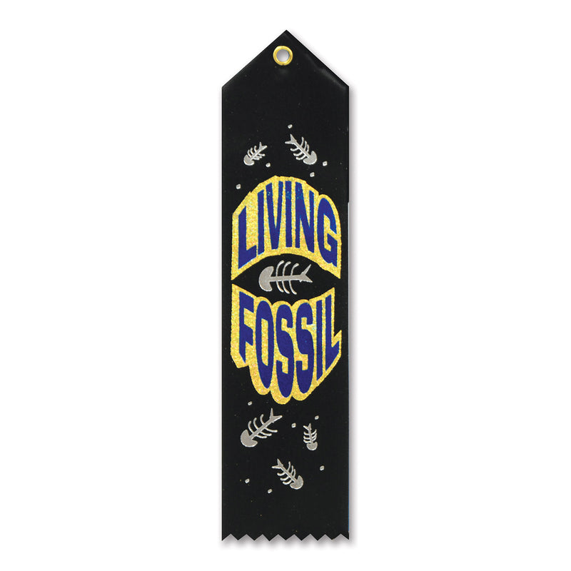 Living Fossil Award Ribbon – 2" x 8" by Beistle for Over-The-Hill Award Ribbons