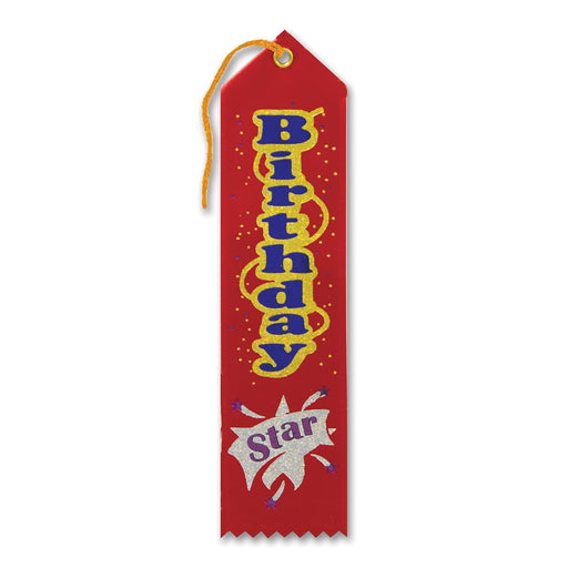 Birthday Star Award Ribbon – 2" x 8" by Beistle for Birthday Award Ribbons