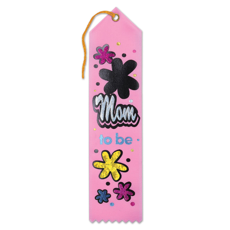 Mom To Be Award Ribbon – 2" x 8" by Beistle for Baby Shower Award Ribbons
