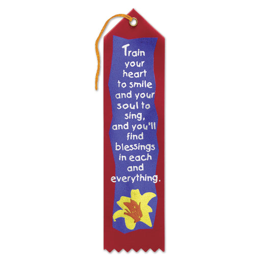Train Your Heart To Smile Ribbon – 2" x 8" by Beistle for Religious Award Ribbons