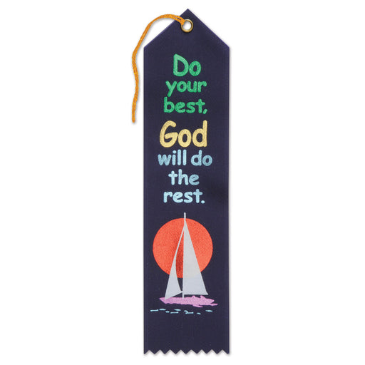 Do Your Best God Will Do The Rest Ribbon – 2" x 8" by Beistle for Religious Award Ribbons