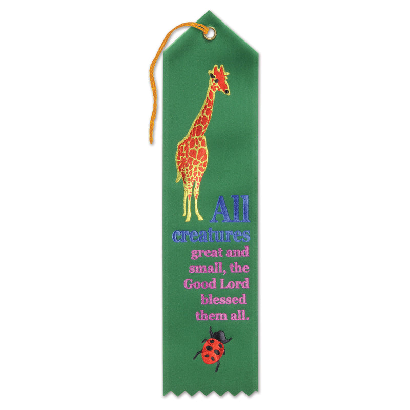 All Creatures Great And Small Ribbon – 2" x 8" by Beistle for Religious Award Ribbons