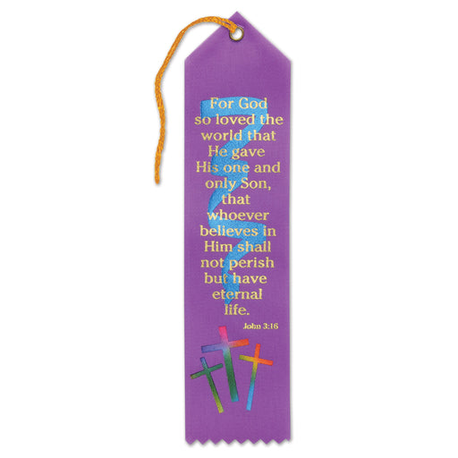 For God So Loved The World Ribbon – 2" x 8" by Beistle for Religious Award Ribbons