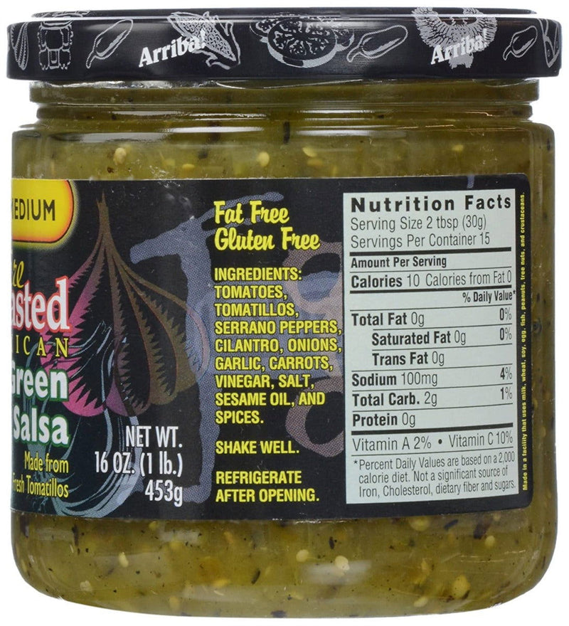 ARRIBA: Fire Roasted Mexican Green Salsa Medium, 16 oz - No Brand For Less