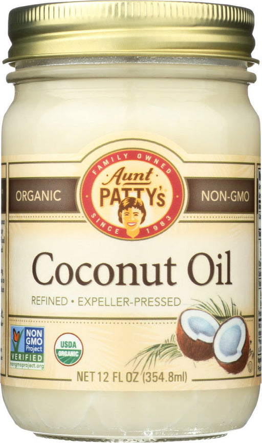 AUNT PATTY: Coconut Oil Organic, 12 oz - No Brand For Less 