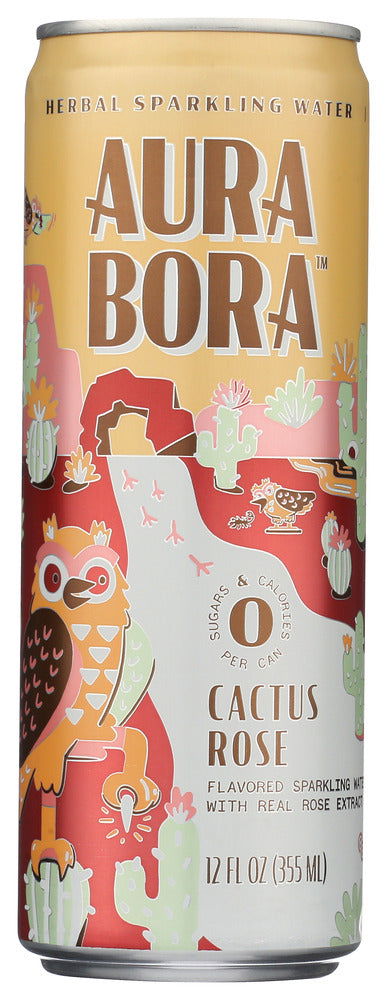 AURA BORA: Water Sprkl Cactus Rose, 12 fo - No Brand For Less