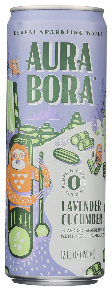 AURA BORA: Water Sprkl Lav Cucumber, 12 fo - No Brand For Less