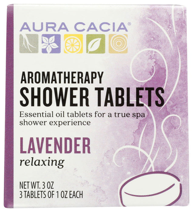 AURA CACIA: Aromatherapy Shower Tablets Relaxing Lavender 3 tablets (1 oz each), 3 oz - No Brand For Less 