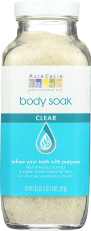 AURA CACIA: Clear Body Soak, 18.5 oz - No Brand For Less