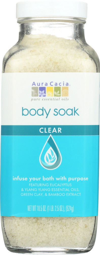 AURA CACIA: Clear Body Soak, 18.5 oz - No Brand For Less