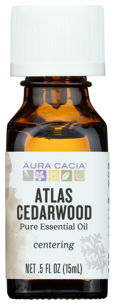 AURA CACIA: Oil Essential Cedarwood Atlas, 0.5 oz - No Brand For Less