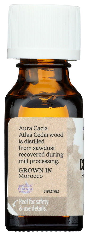 AURA CACIA: Oil Essential Cedarwood Atlas, 0.5 oz - No Brand For Less